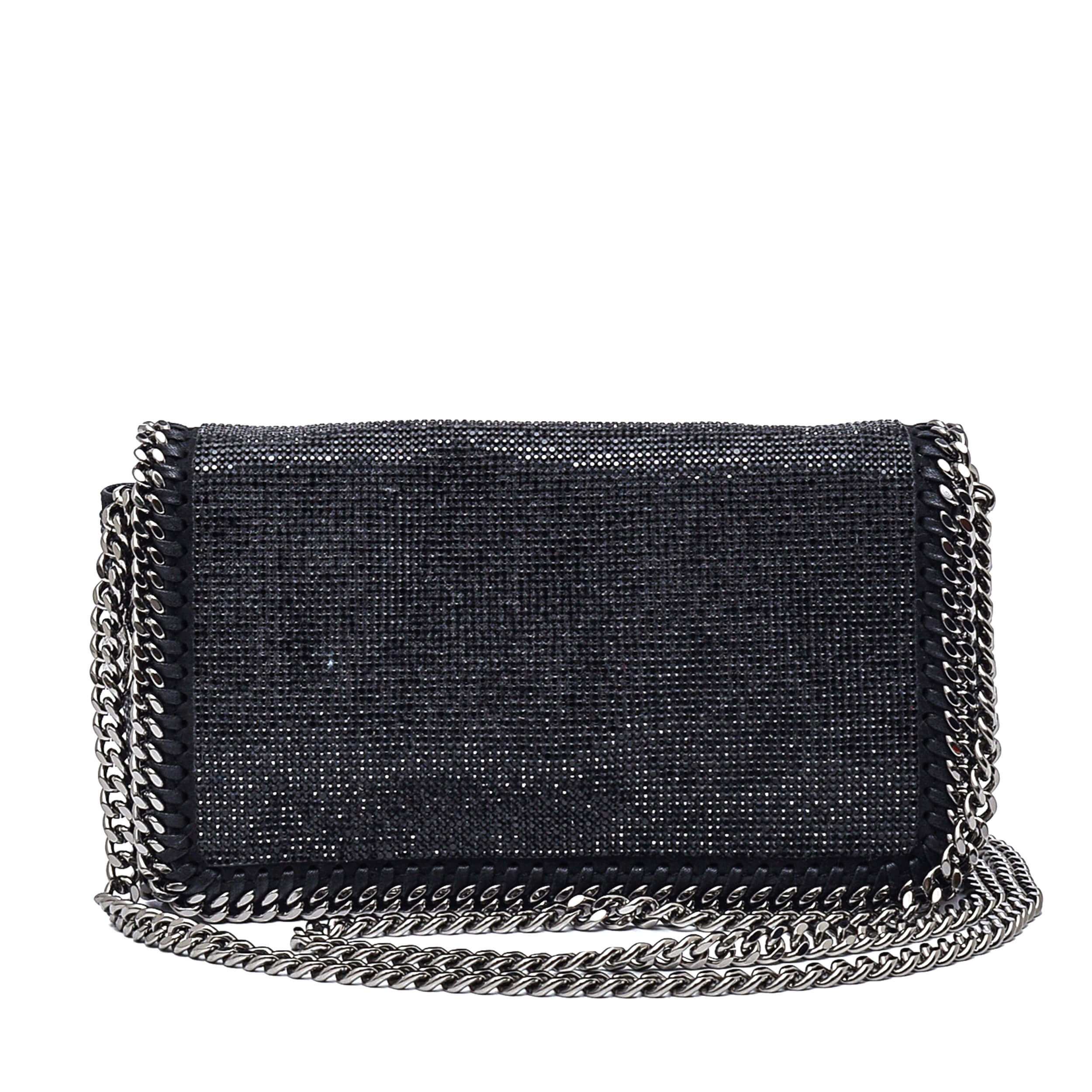 Stella McCartney - Black Shiny Dotted Wallet On Chain Crossbody Bag